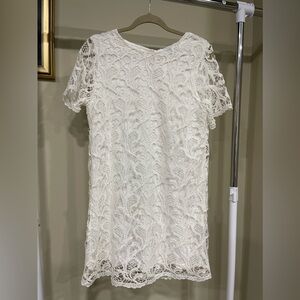 She + sky white lace dress